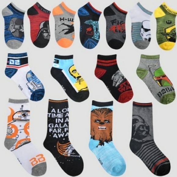 Kid's Star Wars Sock Advent Calendar 15 Days Crew Quarter No Show Christmas - Picture 6 of 6